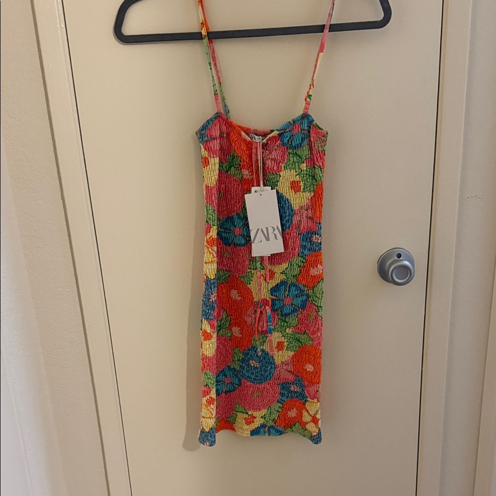 Zara Multicolor Floral Knit Dress